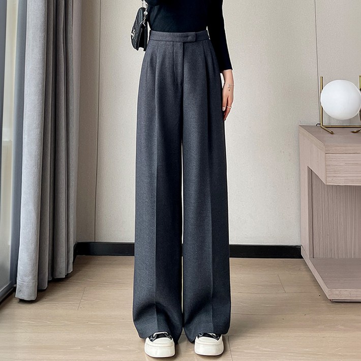 페이퍼먼츠 여성용 롱일반숏 기장 니케 와이드 정장 바지 11285