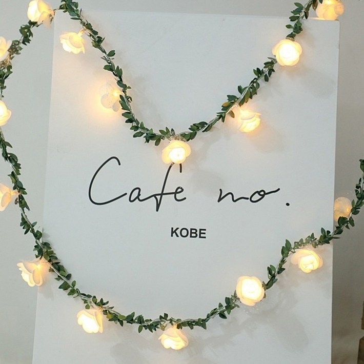 21세기트랜드 나뭇잎 장미 전구 줄조명 3m 20구, 황색, 3m, 1개