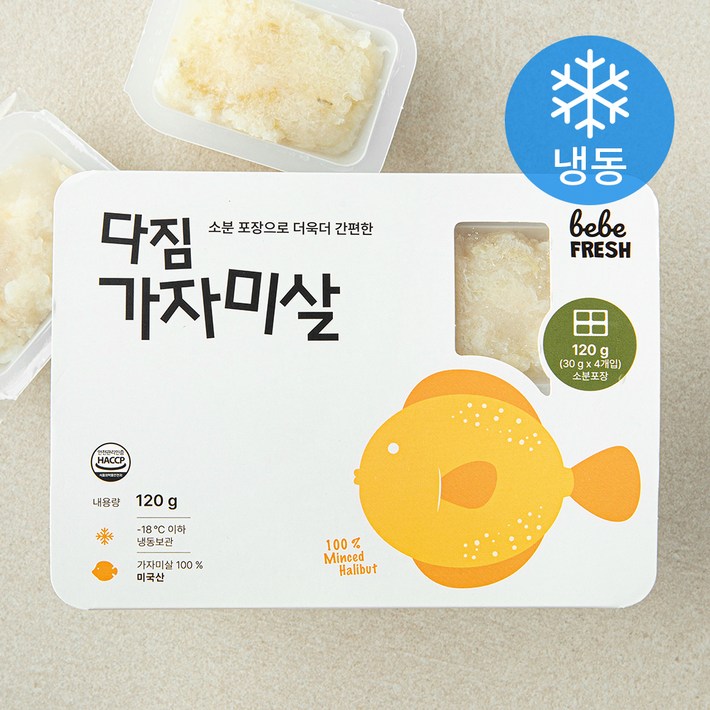 로켓프레시 베베프레시 다짐 가자미살 냉동, 1개, 120g