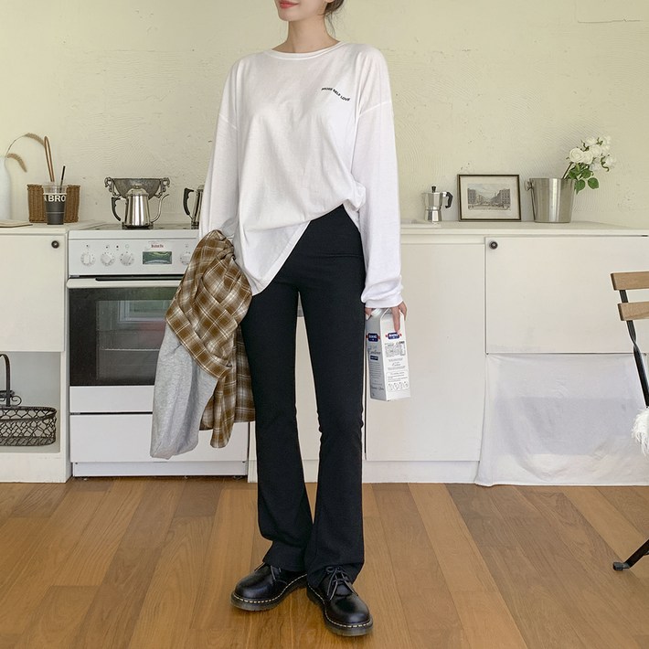 토마토팩토리 여성용 테르아 밴딩 세미 부츠컷 골지 레깅스 팬츠