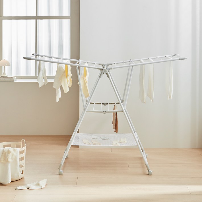 한샘 양날개 베이직 메쉬형 건조대 1단