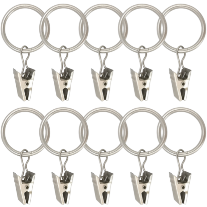 논슬립 커튼 집게 3.5cm, 실버, 10개