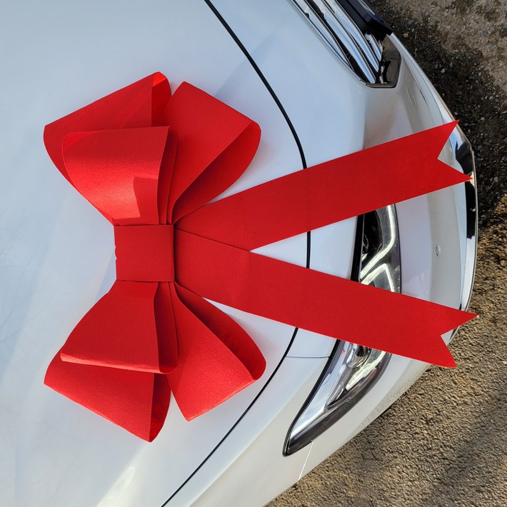 초대형 리본 80cm 빅사이즈 접착 테이프 포함 새차 선물 웨딩카 개업 인테리어