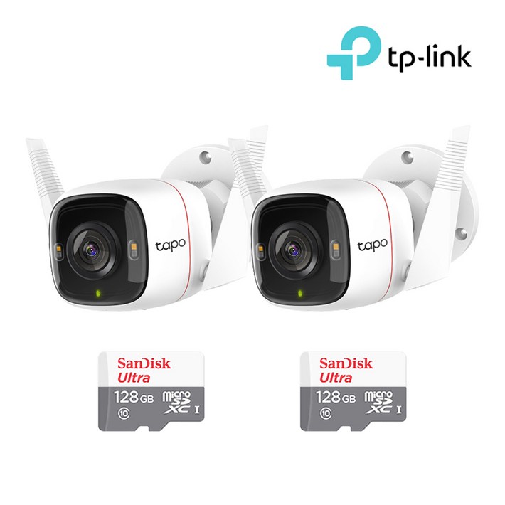 TPLink Tapo C320WS＋128GB Micro SD카드 2팩 CCTV 세트