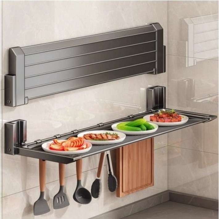 주방 욕실 접이식 다기능 수납 선반 가정용 양념 수납 선반 구멍 없는 벽걸이형 준비물 수납 선반H400