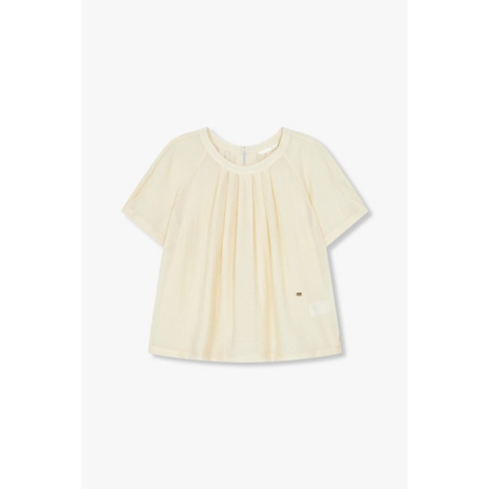 gcut 지컷 7295260102 턱 디테일 숏 슬리브 블라우스