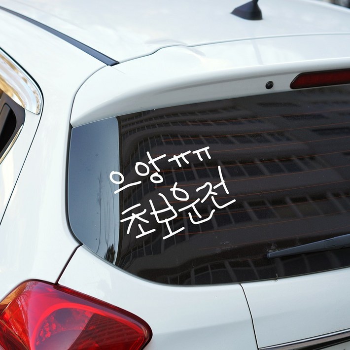 삐뚤빼뚤 초보운전 스티커, 1개, 으앙 초보운전