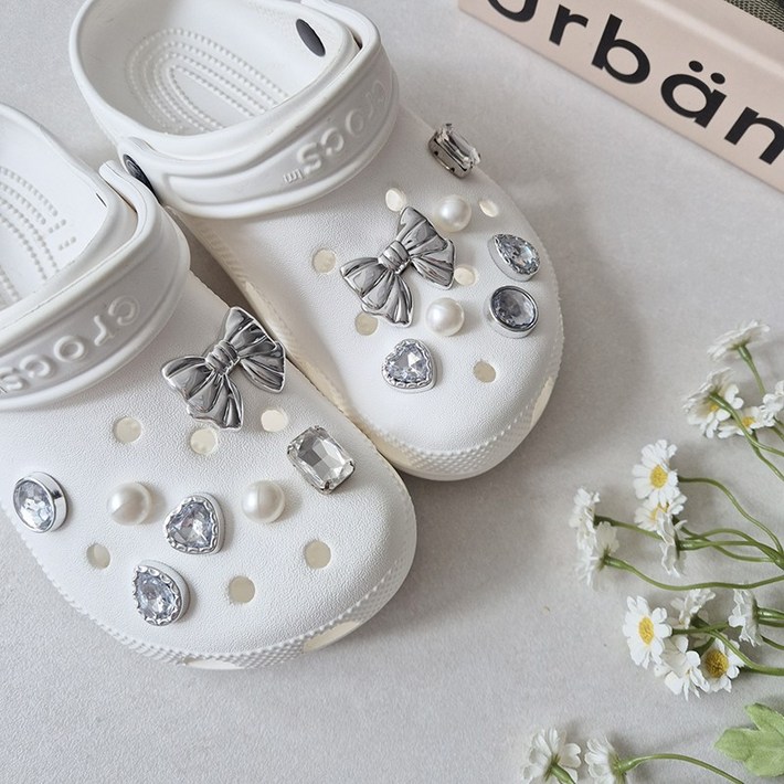 데일리스토어 실버 큐빅 리본 14P 파츠 세트