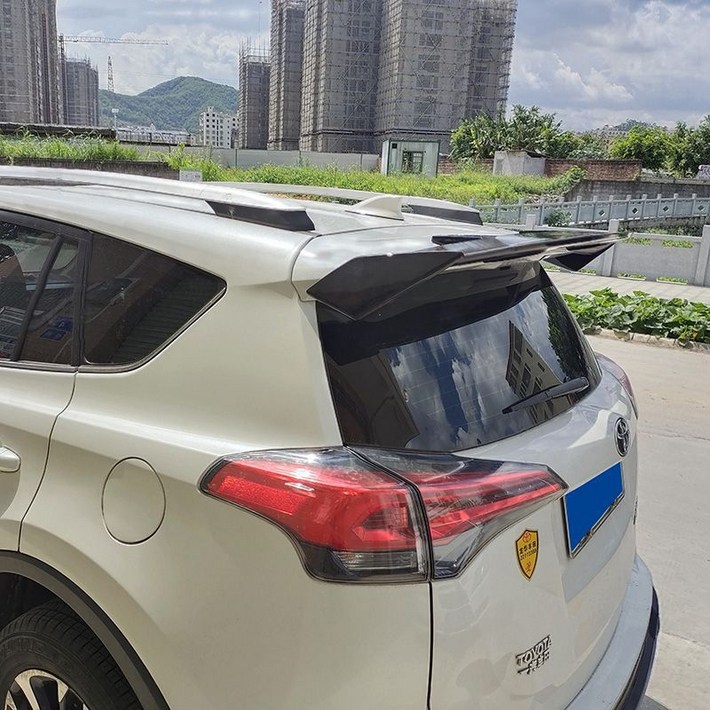 차량 공용 스포일러 SUV 호환용 스포일러 루프 스포일러 고급 에어로 윙 데코 후방 스포일러 무타공 부착식  나사 고정식 2가지 설치 방식, 블랙, SUV 공용