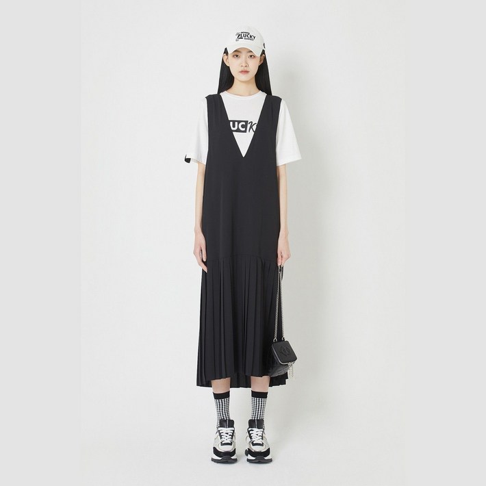 백화점출고 레이어드 롱 원피스 LQDAM25600