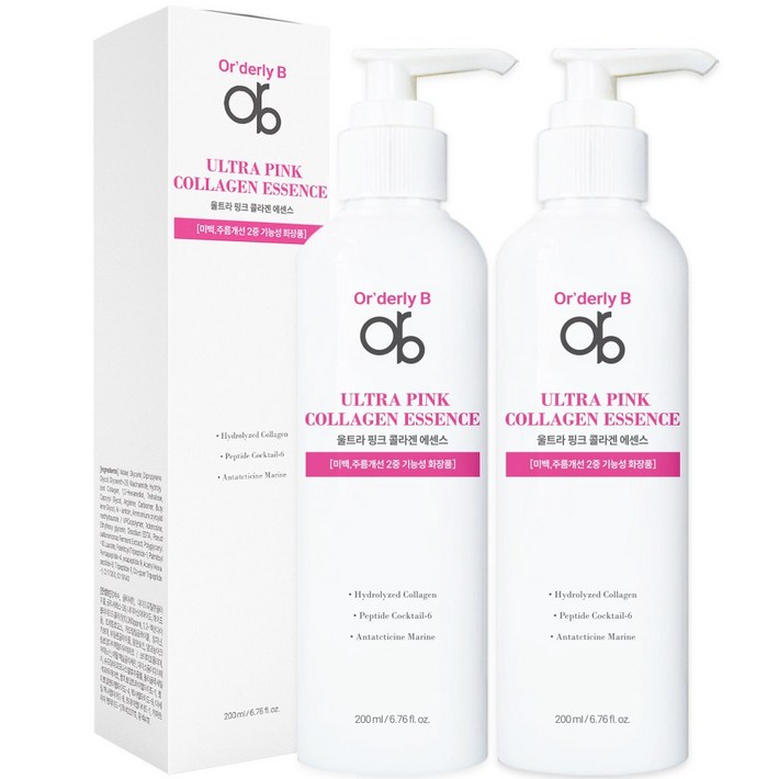ORB 울트라 핑크 콜라겐 에센스, 2개, 200ml