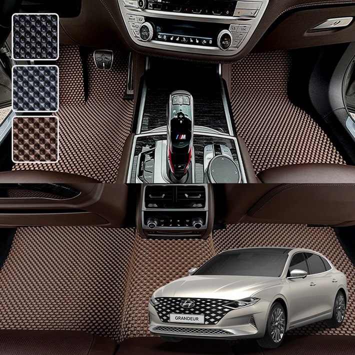 DXSOAUTO 더뉴 그랜저IG FACE LIFT 포함 전용 3D 엠보싱 차세대 고무매트 1열2열 세트, 블랙, 282 더뉴 그랜저IG LPG