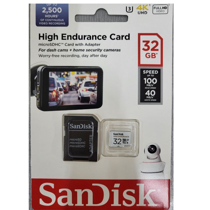 정품박스 샌디스크 마이크로 SD 블랙박스 CCTV 전용 QQNR 32GB 64GB 128GB 256GB 기가, 256GB, 1개