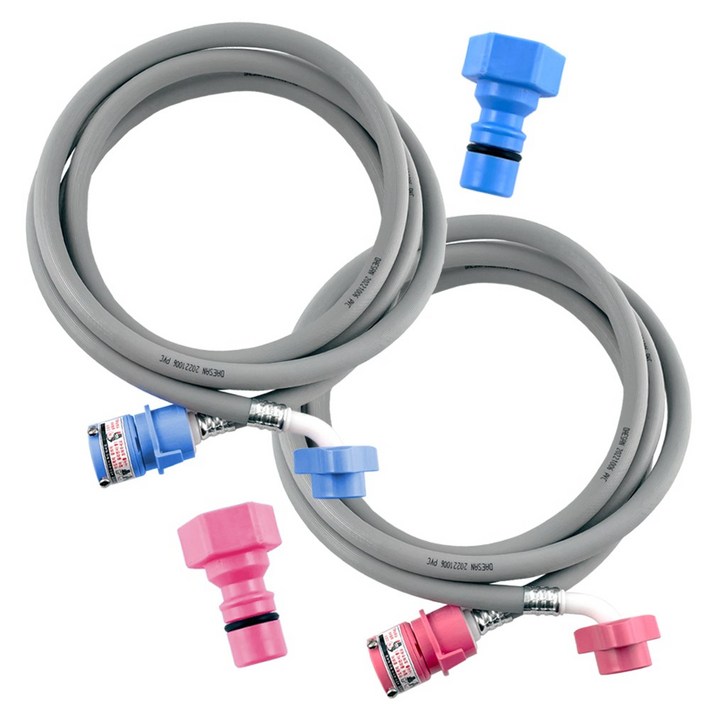 철물마켓 국산 세탁기호스 3M 냉수+3M 온수 원터치 급수호스