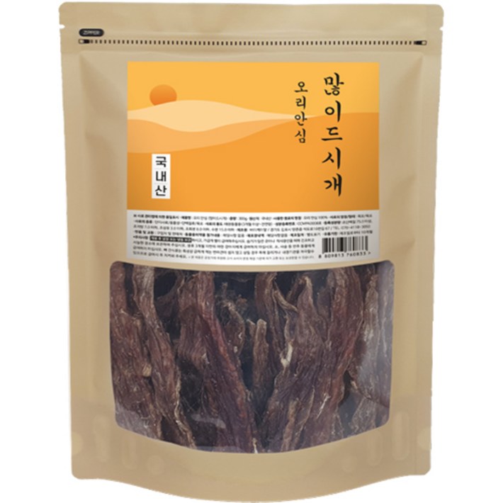 오리안심 많이드시개 대용량 국내산 애견 수제간식 300g 강아지간식, 오리안심, 300g, 1개 오리안심 많이드시개 대용량 국내산 애견 수제간식 300g 강아지간식, 오리안심, 300g, 1개