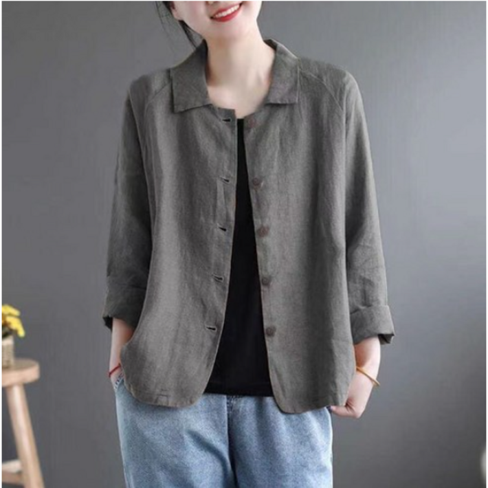 빌리즈빈 가을 여성 카라넥 순면 데일리 자켓 5170