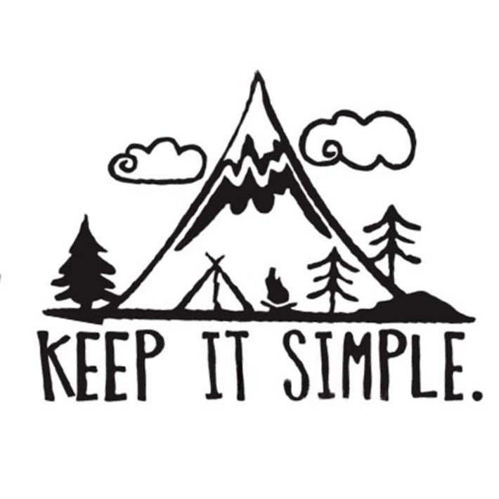 KEEP IT SIMPLE 카라반 스티커 자동차 캠핑카 튜닝 홀로그램 데칼스티커, 블랙, 1개