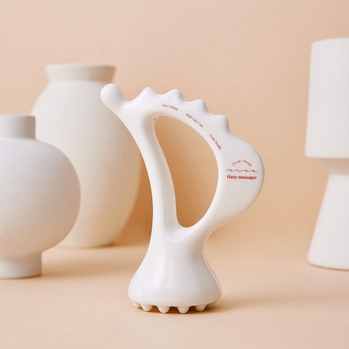 비바 도자기 괄사 마사지기, 퓨어 화이트, 1개