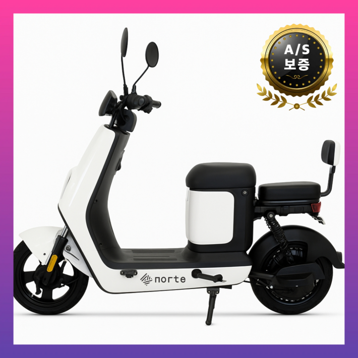노르테 전동 스쿠터 전기 바이크 성인용 출퇴근 자토바이 미니벨로 오토바이, 화이트