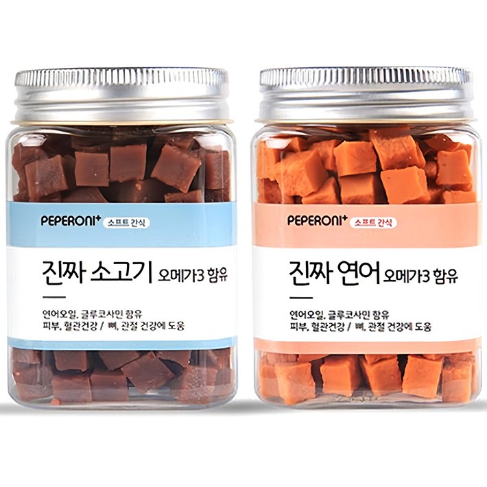 페페로니 강아지 오메가3 트릿, 소고기 연어, 180g, 1세트 페페로니 강아지 오메가3 트릿, 소고기 연어, 180g, 1세트