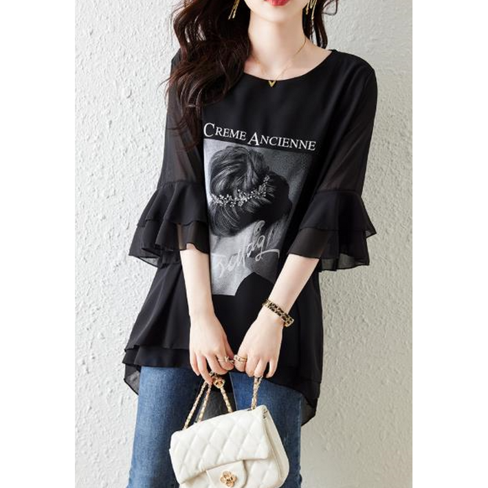 유숀 라운드반팔티 프릴티셔츠 발디아티셔츠