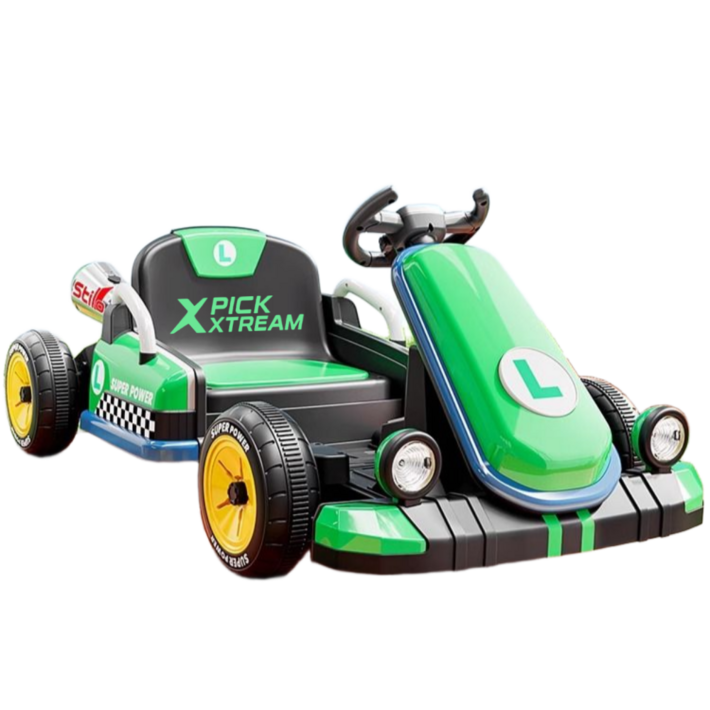 픽스트림PICKXTREAM 리모컨 씽씽 고카트 1인용 전동차 리모콘 소형 카트 전동 루지 드리프트 성인 접이식카트 경주 야외용 공원 레이싱카, GREEN, 1개