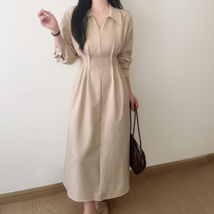 MUMUM 여성 빅사이즈 롱원피스 가을 겨울 하객룩 5577