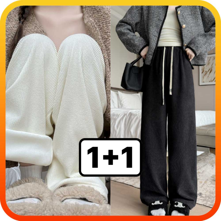 블루딘 여성 기모 와이드 골덴바지 11