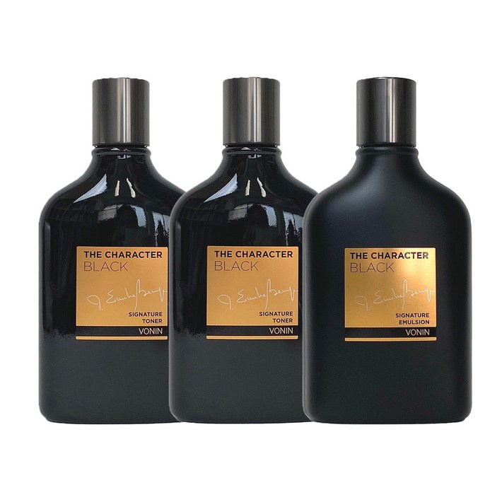 보닌 더캐릭터 블랙 시그니처 3종 (스킨2개+로션1개) 남성화장품