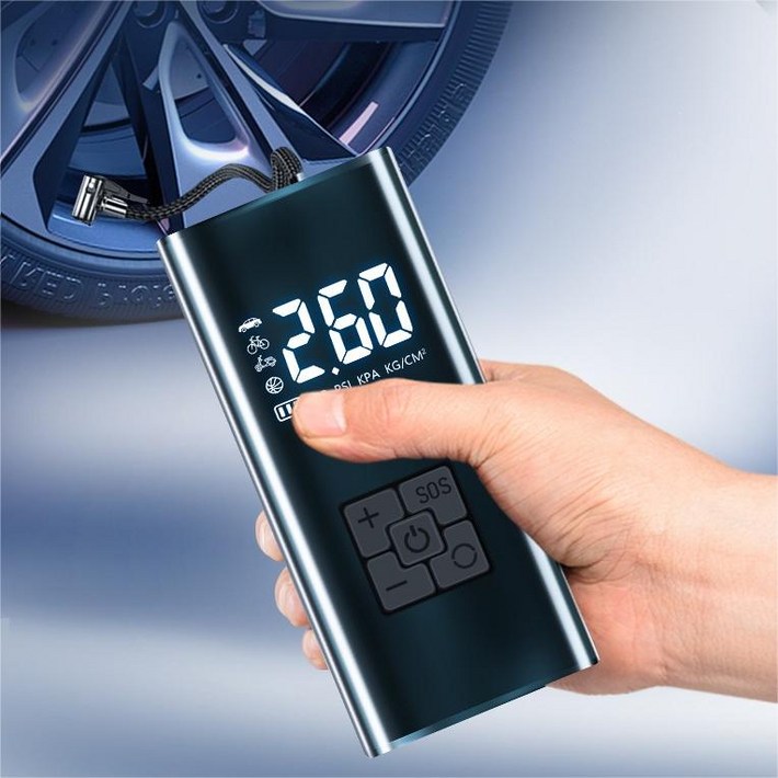 타이어 공기압 주입기 휴대용 무선 올인원 세트 6000mAh 타이어 압력 모니터링led손전등보조배터리자동차 농구공 자전거 오토바이 다용도에어펌프, 블랙, 1세트 타이어 공기압 주입기 휴대용 무선 올인원 세트 6000mAh 타이어 압력 모니터링led손전등보조배터리자동차 농구공 자전거 오토바이 다용도에어펌프, 블랙, 1세트
