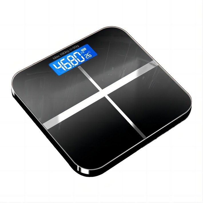 세카이젠 가정용 디지털 체중계, 블랙, 1개
