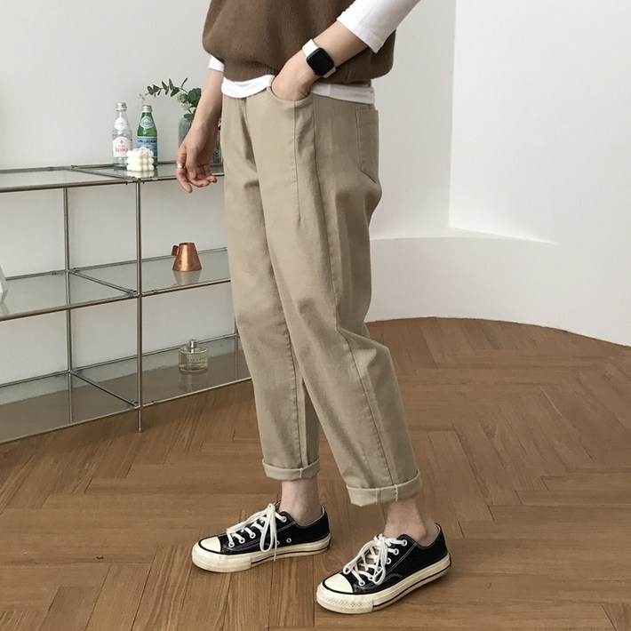 럭키제이 면끈 배기 기모 스판 밴딩 팬츠 55 66 77 88