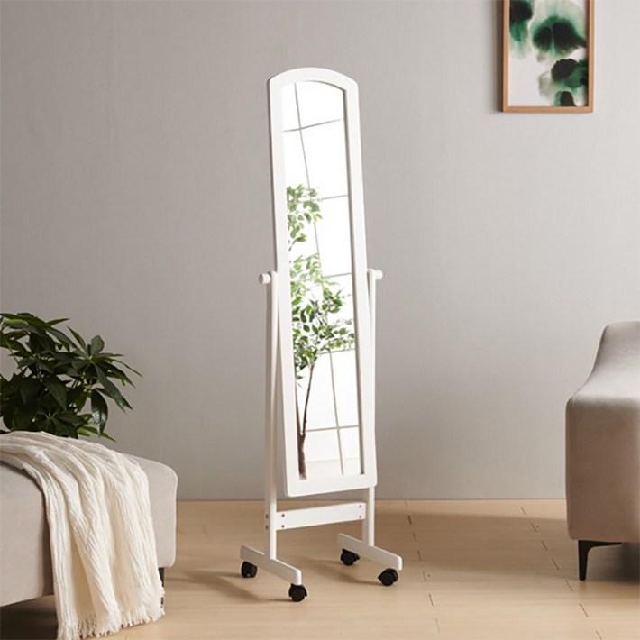 원목 이동식 슬림 전신거울