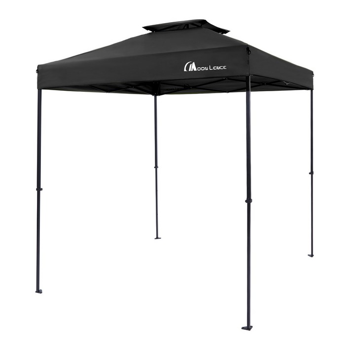 MOON LENCE 캠핑 타프 접이식 사각 원터치 타프스크린, 검은색