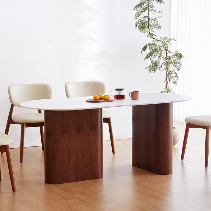 베스트리빙 마리나 포세린 통세라믹 템바보드 6인용 1800 타원형식탁테이블방문설치