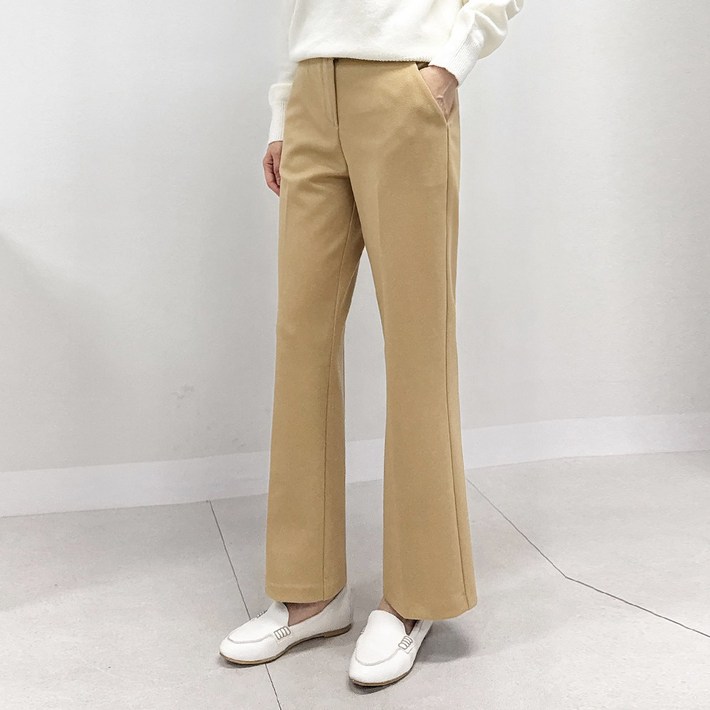 포근한 겨울 라인업 기모팬츠 일자바지부츠컷 빅사이즈 여성 스판 밴딩 모직