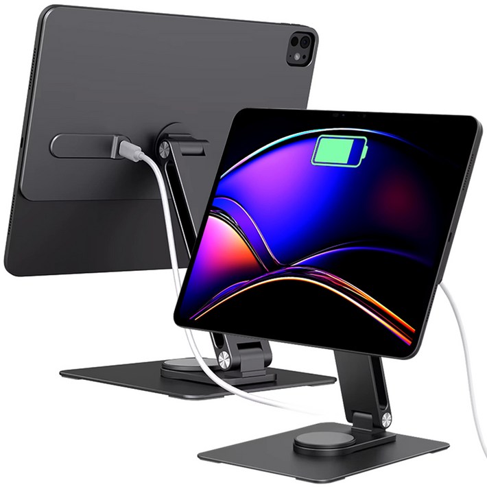 ED 아이패드 마그네틱 무선충전 스탠드  자석 접이식 360도 회전거치대  프로 M42024 M52025 전용 ED, 1개