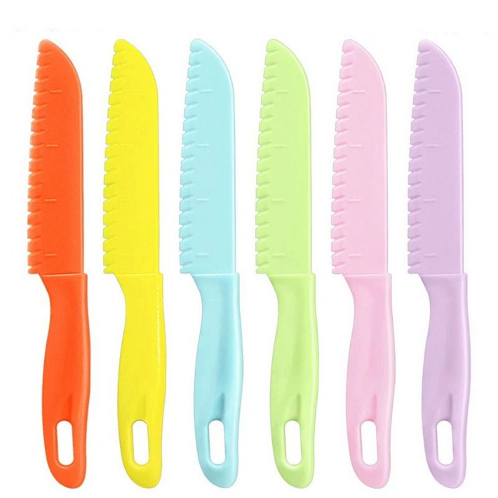 미즈코스 무독성 어린이 안전칼 유아 칼 아동 소꿉놀이 아동칼, 6개, 라이트핑크