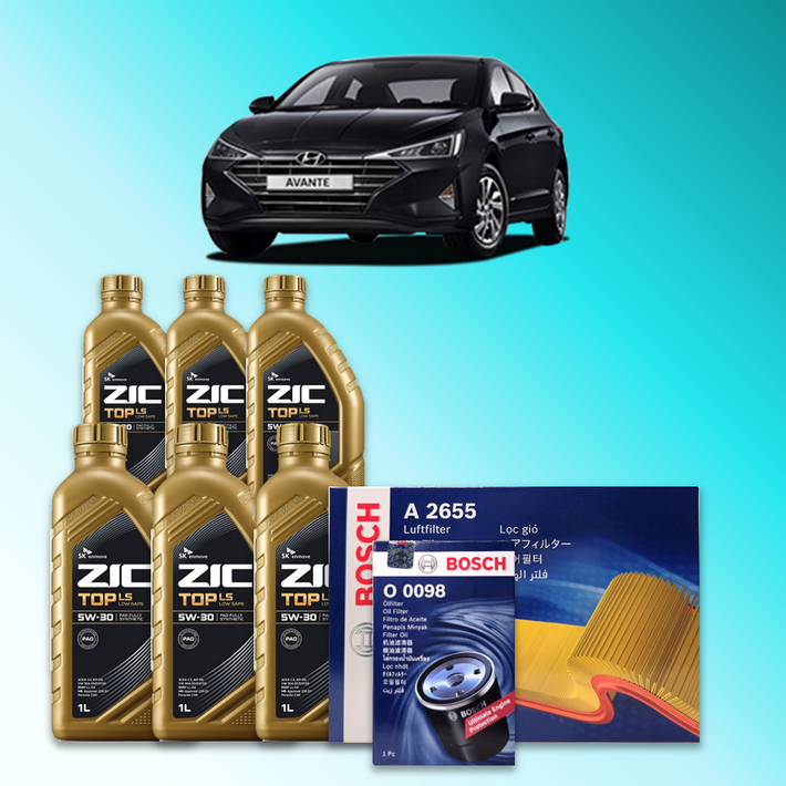 더 뉴 아반떼 AD 1.6 디젤 엔진오일세트 SK 지크 탑 LS 5W30 ZIC TOP LS