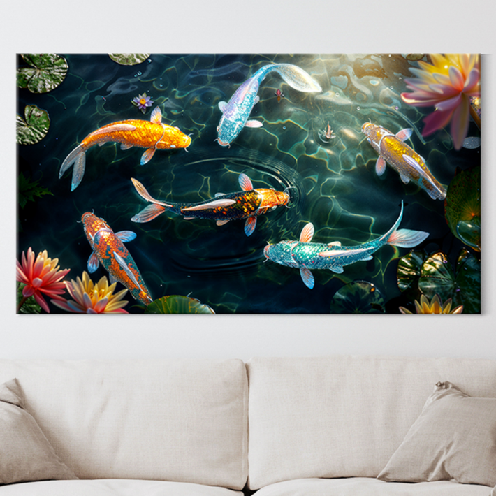 인메이블 보석 잉어 액자 물고기 구어도 그림 풍수 개업 집들이 거실 사무실 인테리어 수험생 선물 성공운 금전운