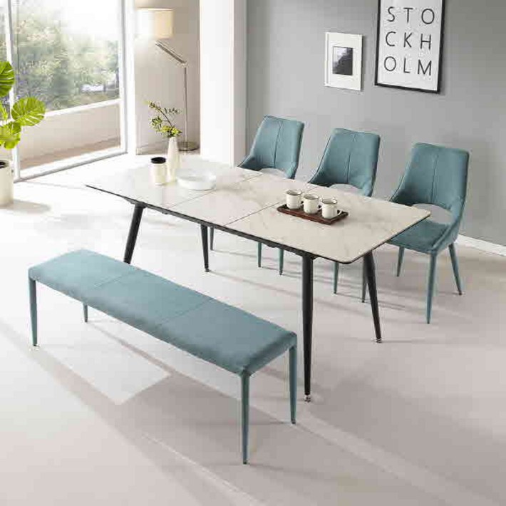 인트리 카페 루나 통세라믹 확장형 6인 식탁세트 벤치형 2개색상