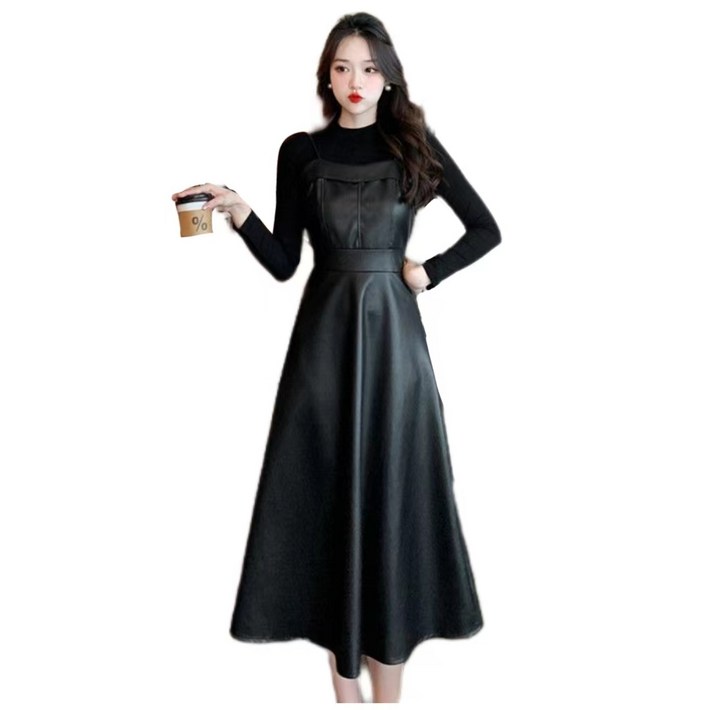 JoYouth 가죽뷔스티에원피스 레더뷔스티에 티셔츠 세트 S2XL