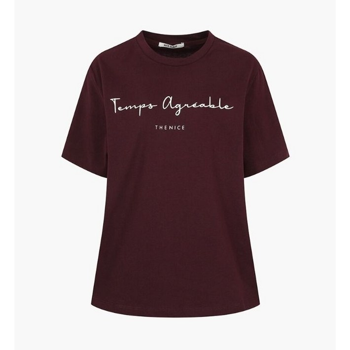 나이스클랍 NICE CLAUP 장식 패치 레터링 티셔츠N243PWT710 425862