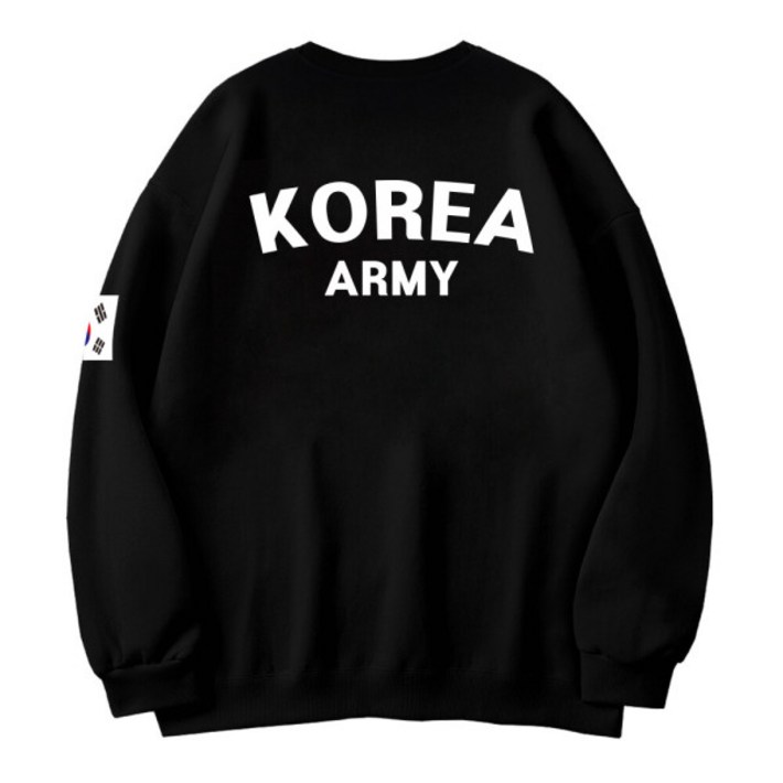 더팀 남녀공용 오버핏 기모맨투맨 코리아아미 로카 기본형 더팀 남녀공용 오버핏 기모맨투맨 코리아아미 로카 기본형
