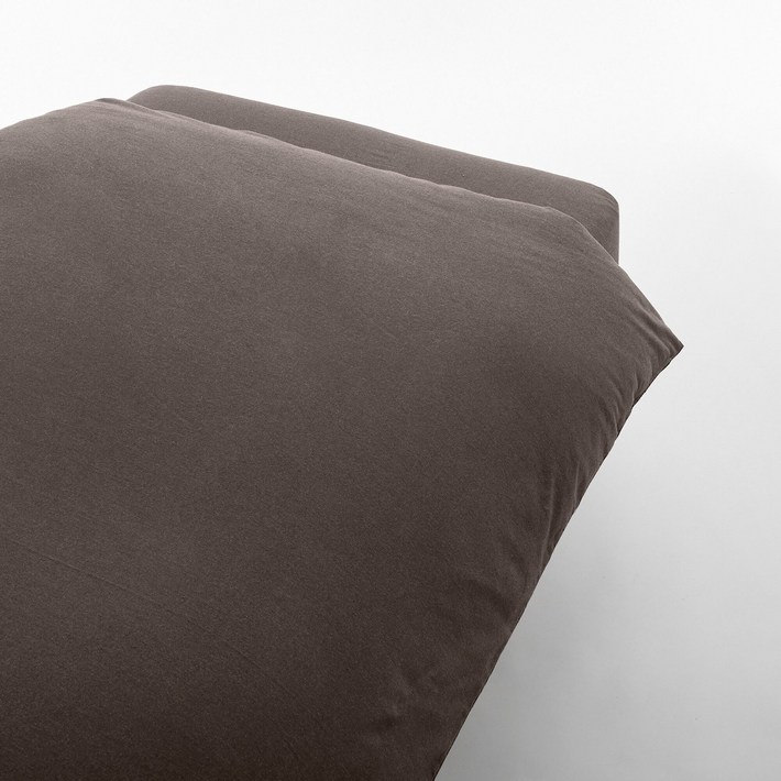 무인양품 MUJI 면 플란넬 이불 커버, 다크브라운