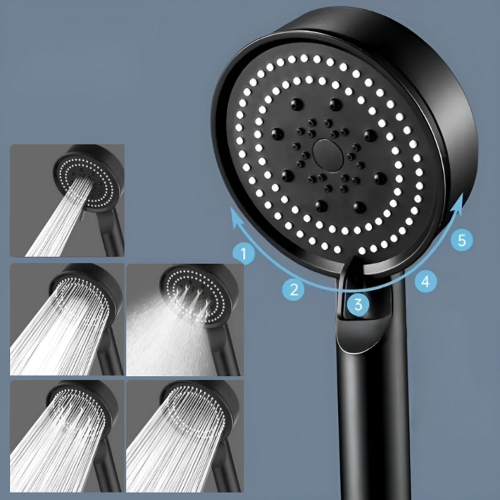 욕실 수압상승 5단 조절 고강도 샤워기헤드