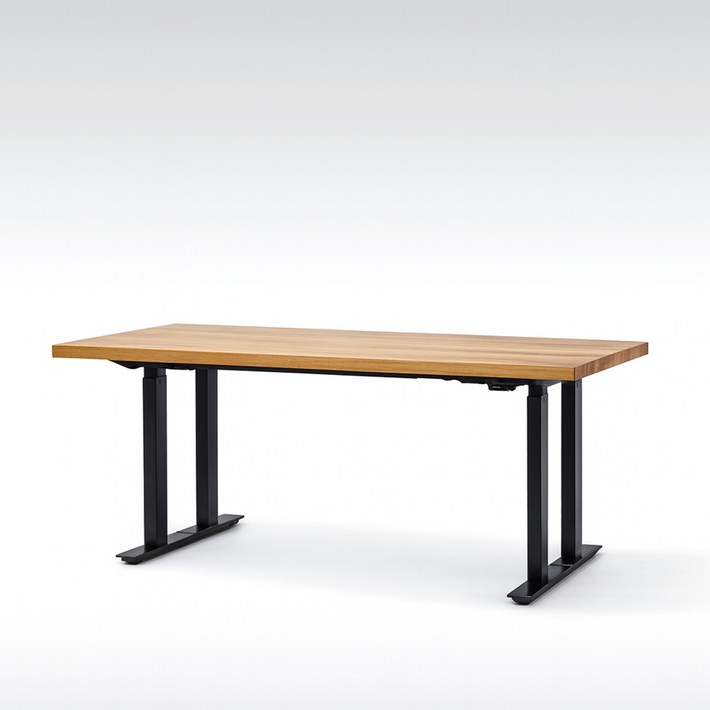 에렉투스 하드우드 원목상판 리낙 쿼드 모션데스크 오크 2200x950x45 프리미엄