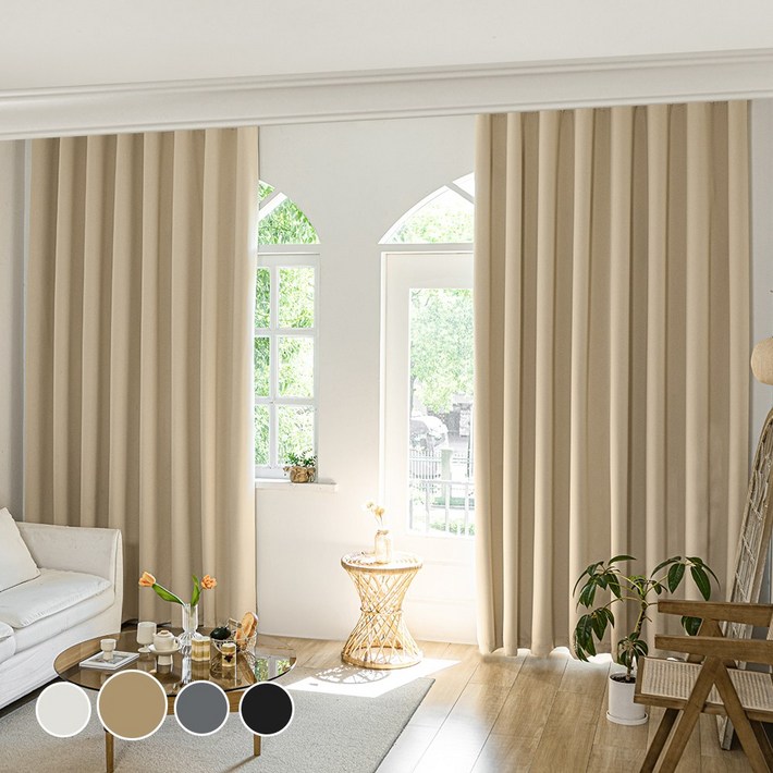 11  HOMEY NEST 빛차단 3중직 단열 방풍 암막커튼 거실 커텐 핀형 레일형