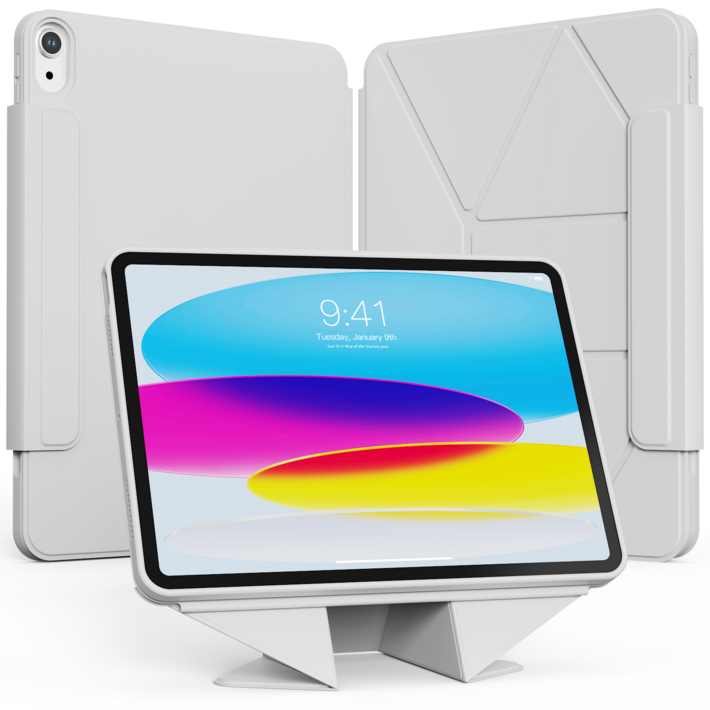 AOUB 아이패드 태블리스 마그네틱 분리형 프리앵글각도조절이 되는 커버 케이스, 회색, 1개