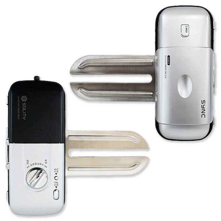 혜강 솔리티 SYNC TG310 날개형 유리문 도어락 비밀번호 카드키 글라스도어록 강화유리